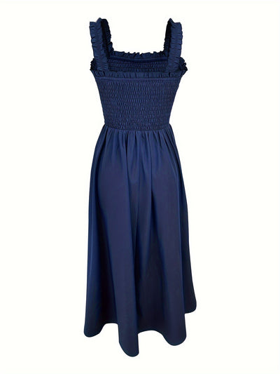Sommerkleid mit Knopfleiste und eckigem Ausschnitt – mit Trägern