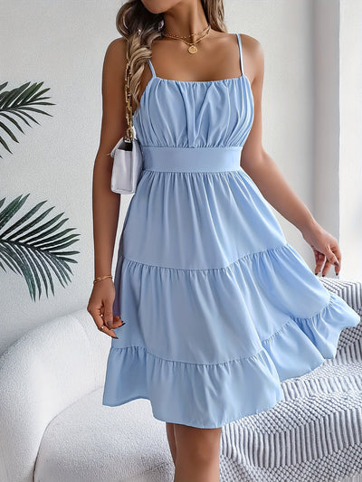 Lässiges, elegantes Trägerkleid mit Spitzenbesatz