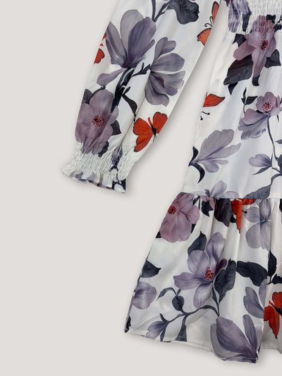 Elegantes Minikleid in Rosen - Rot und Weiß