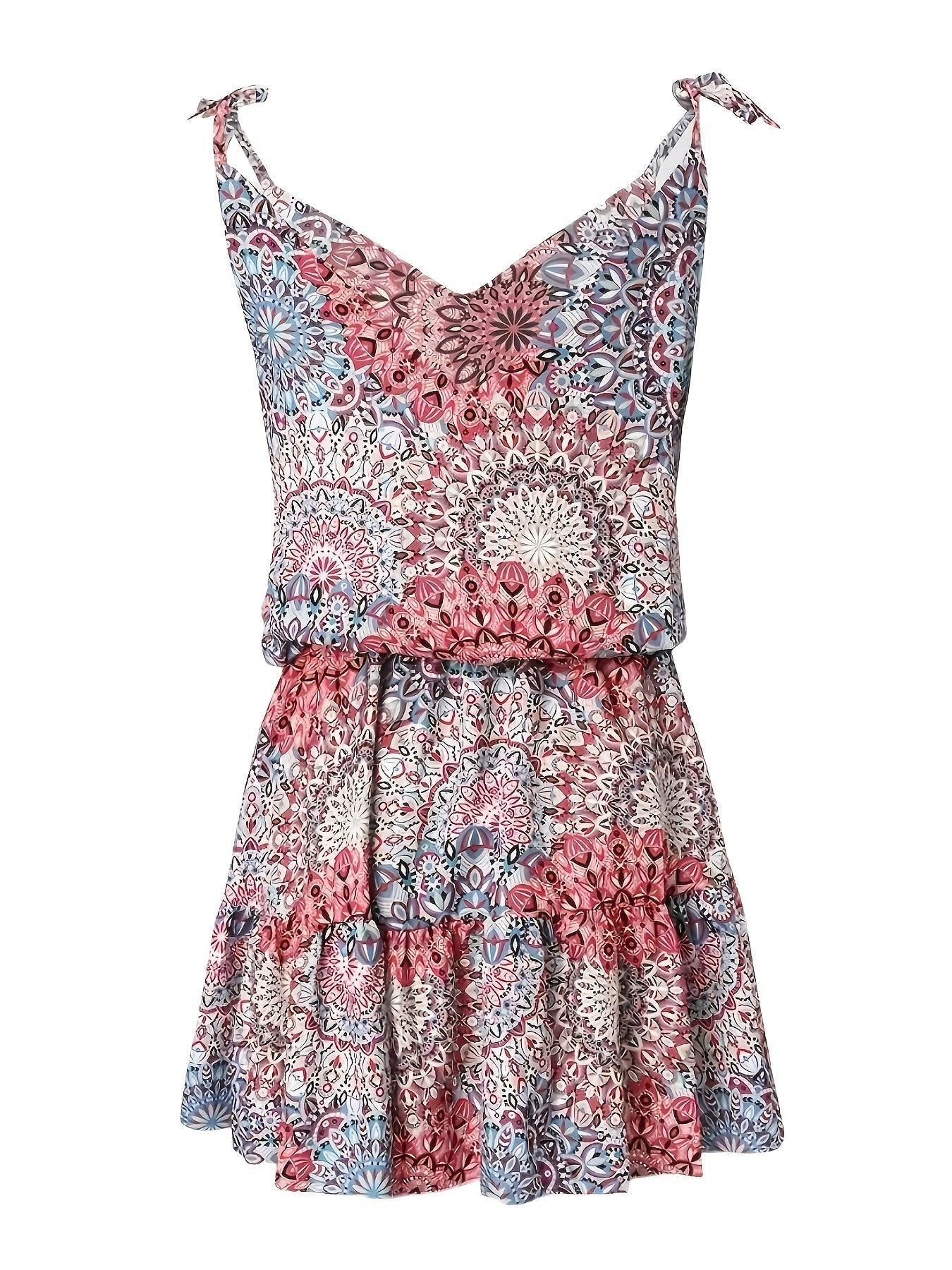 Strandkleid für Frauen mit verstellbaren Bändern mit Paisley-Motiv