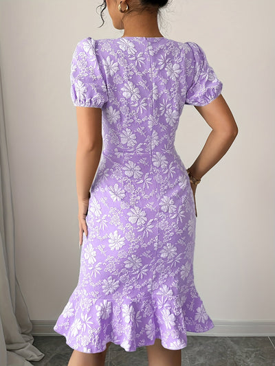 Sommerkleid mit Blumenmuster Elegantes leichtes Freizeitkleid
