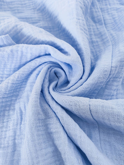 Blaues ärmelloses Sommer-Maxikleid mit Korsett und plissierter Seite