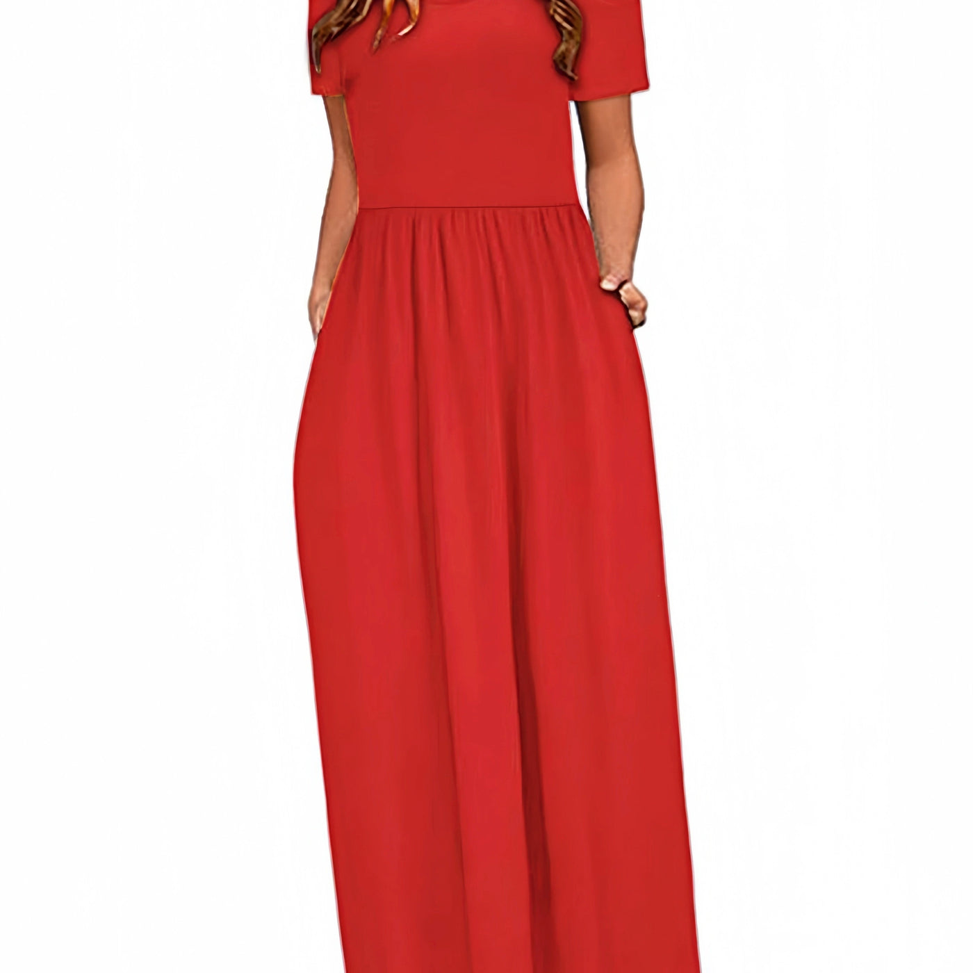 Stylisches Sommer Maxikleid mit offenen Schultern - ärmellos, Rundhalsausschnitt