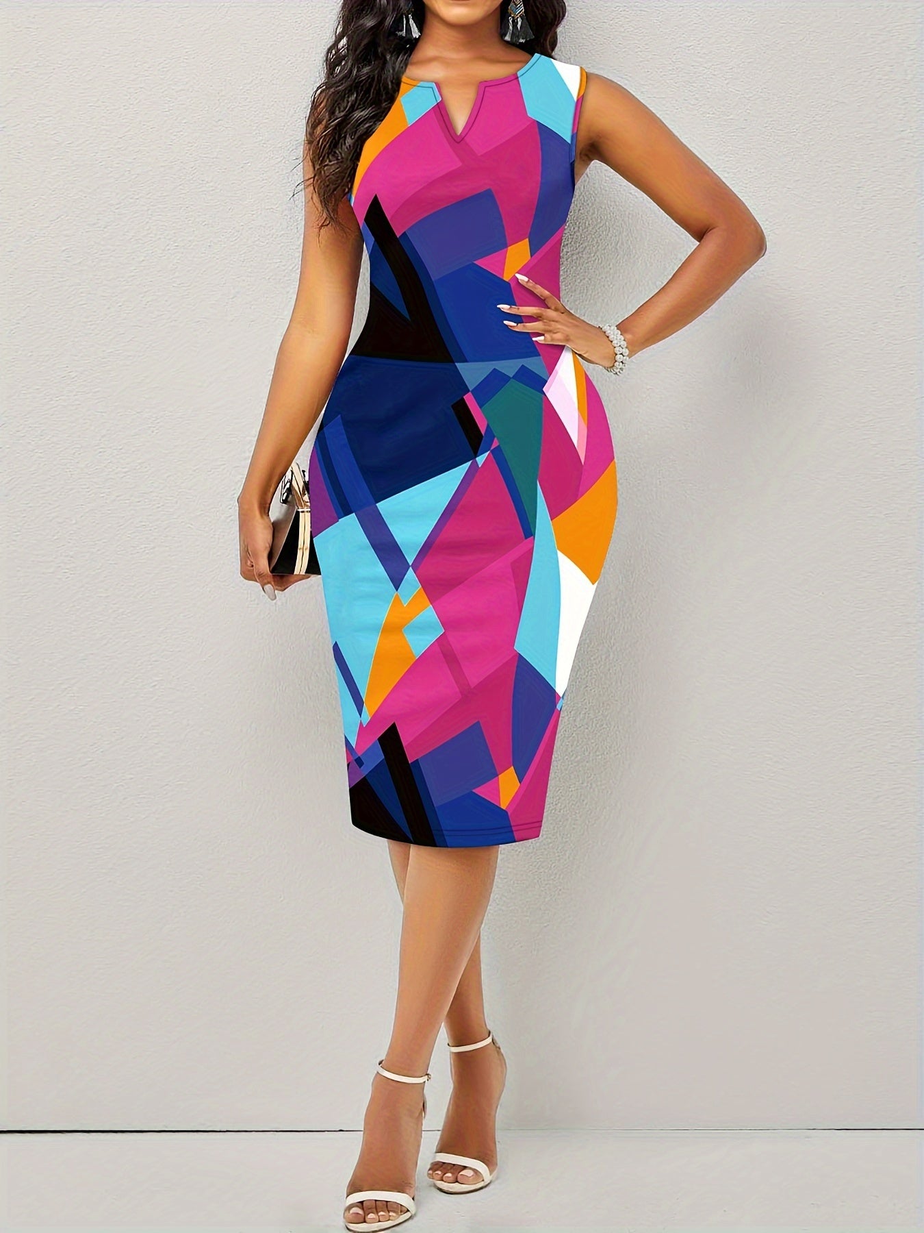 Sommerkleid mit Leopardenmuster und Goldglitter für Damen