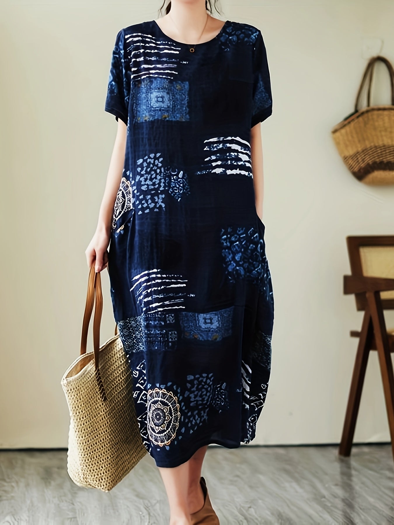 Leinen Sommerkleid mit Print – Locker und Luftig