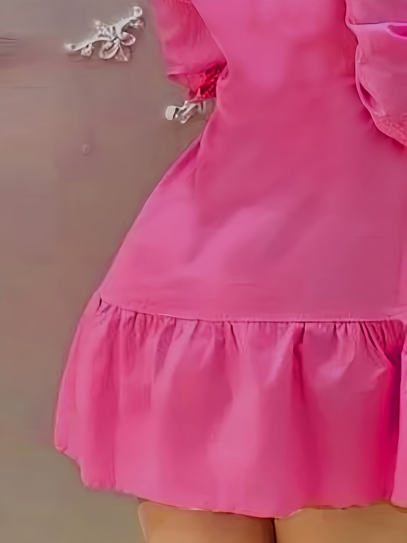 Damen-Hemdkleid mit Rüschenärmeln - einfarbig