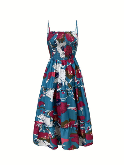 Langes Sommerkleid für Damen - Elegant, trägerlos mit Rüsche