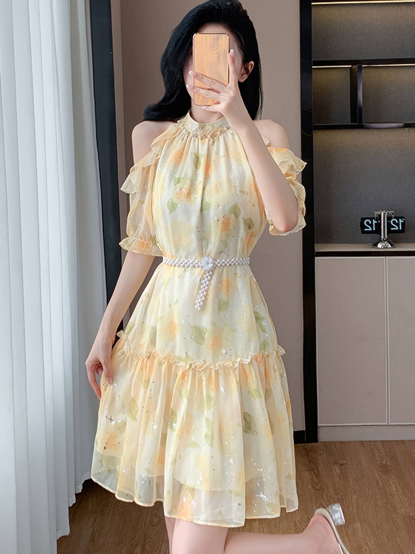 Pariser Charme - Schickes Sommerkleid mit Blumenmuster für Frauen