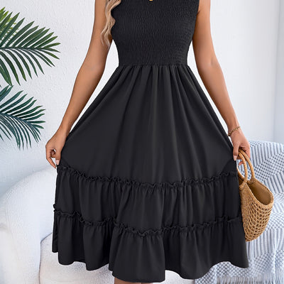 Ärmelloses Maxikleid mit Rüschen - Leichtigkeit und Stil für den Sommer