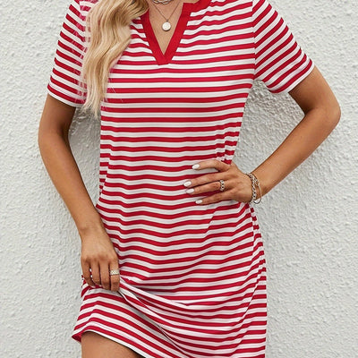 Lässiges gestreiftes Minikleid - Leichter Stil für Frühling und Sommer