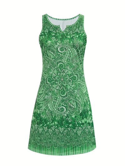 Edles Paisleykleid mit V-Ausschnitt - leichtes Sommerkleid