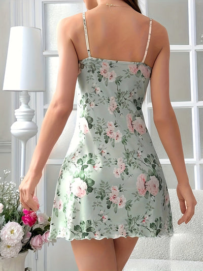 Florales Sommerhauskleid mit rückenfreien Rüschen Bequem