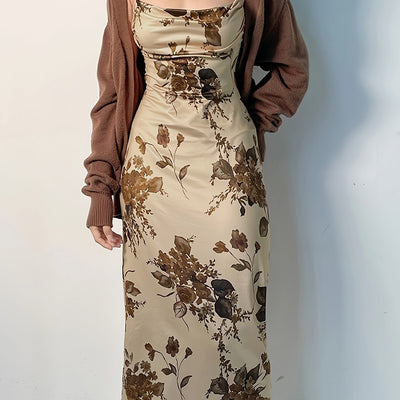 Sexy Bodycon Kleid mit dünnen Trägern – Mehrfarbig