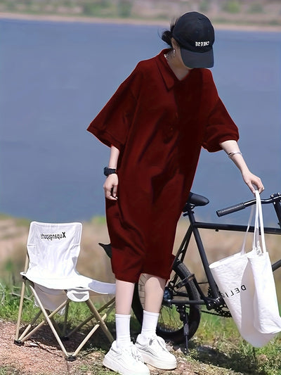 Kurzärmeliges Damen-T-Shirt-Kleid für den Sommer - lockere Passform und modischer Komfort
