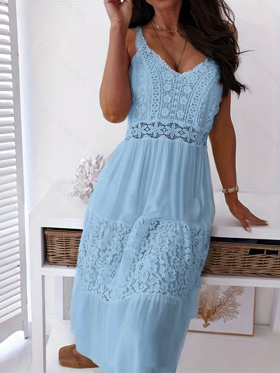 Plus Size Kleid mit Midi Sommer Spitze Elegant