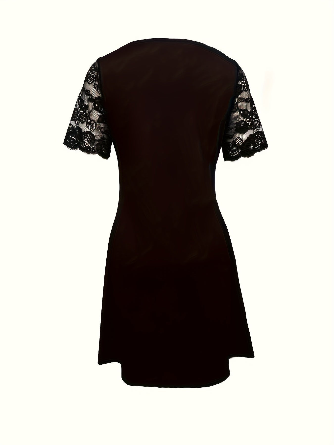 Elegantes Kleid mit kurzen Ärmeln in einfarbiger Farbe