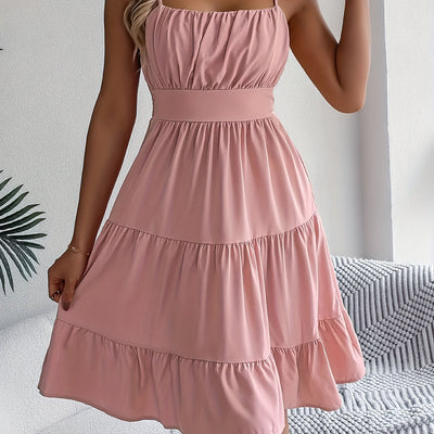 Lässiges, elegantes Trägerkleid mit Spitzenbesatz