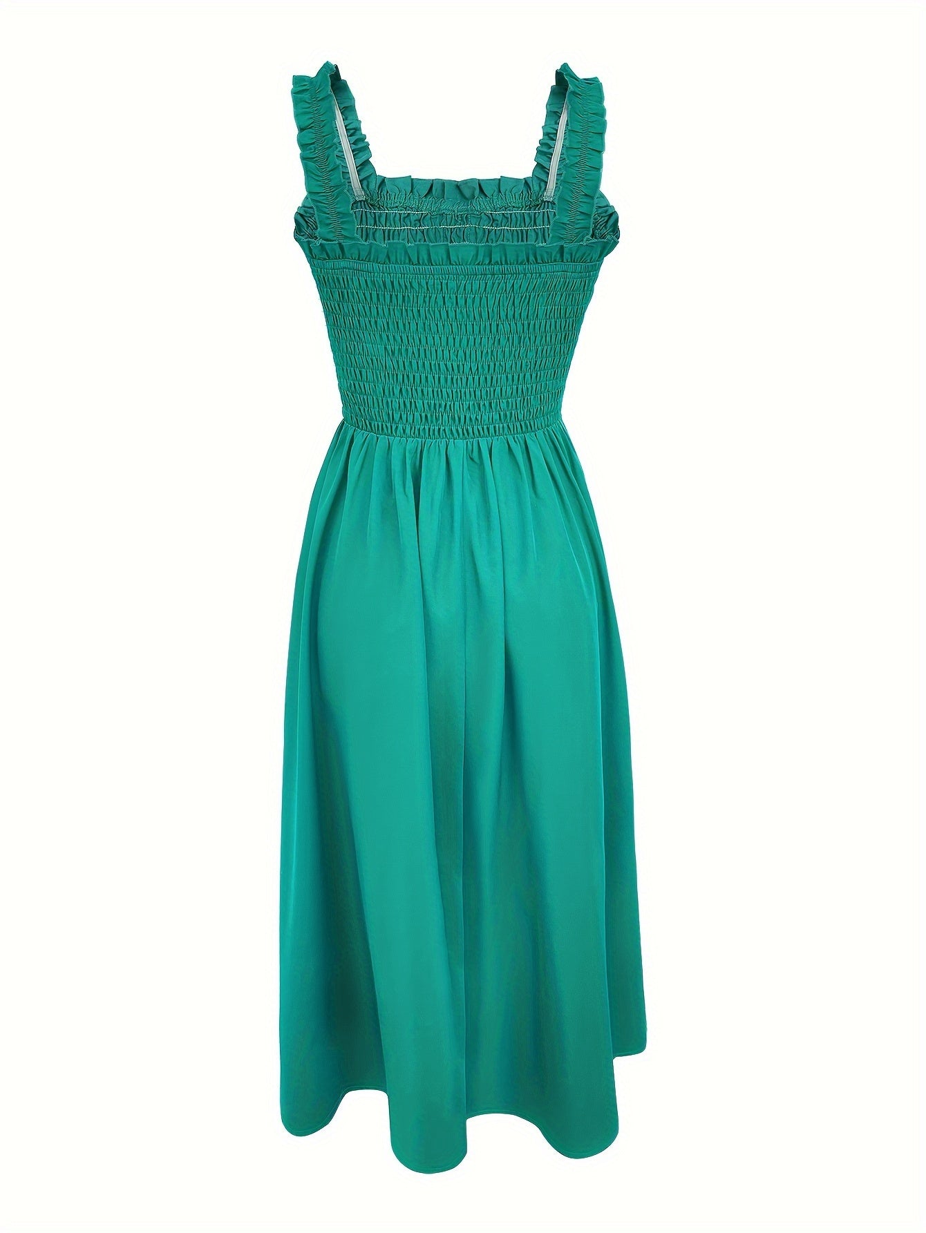Sommerkleid mit Knopfleiste und eckigem Ausschnitt – mit Trägern