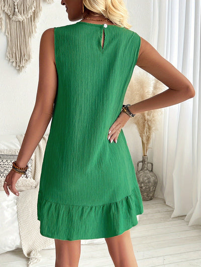 Elegantes Tankkleid mit Rüschen, Ärmelos für Frühling & Sommer