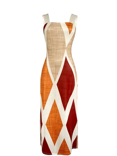 Damen Sommerkleid im Casual Style - V-Ausschnitt am Rücken & Asymmetrischer Schnitt mit Schlitz