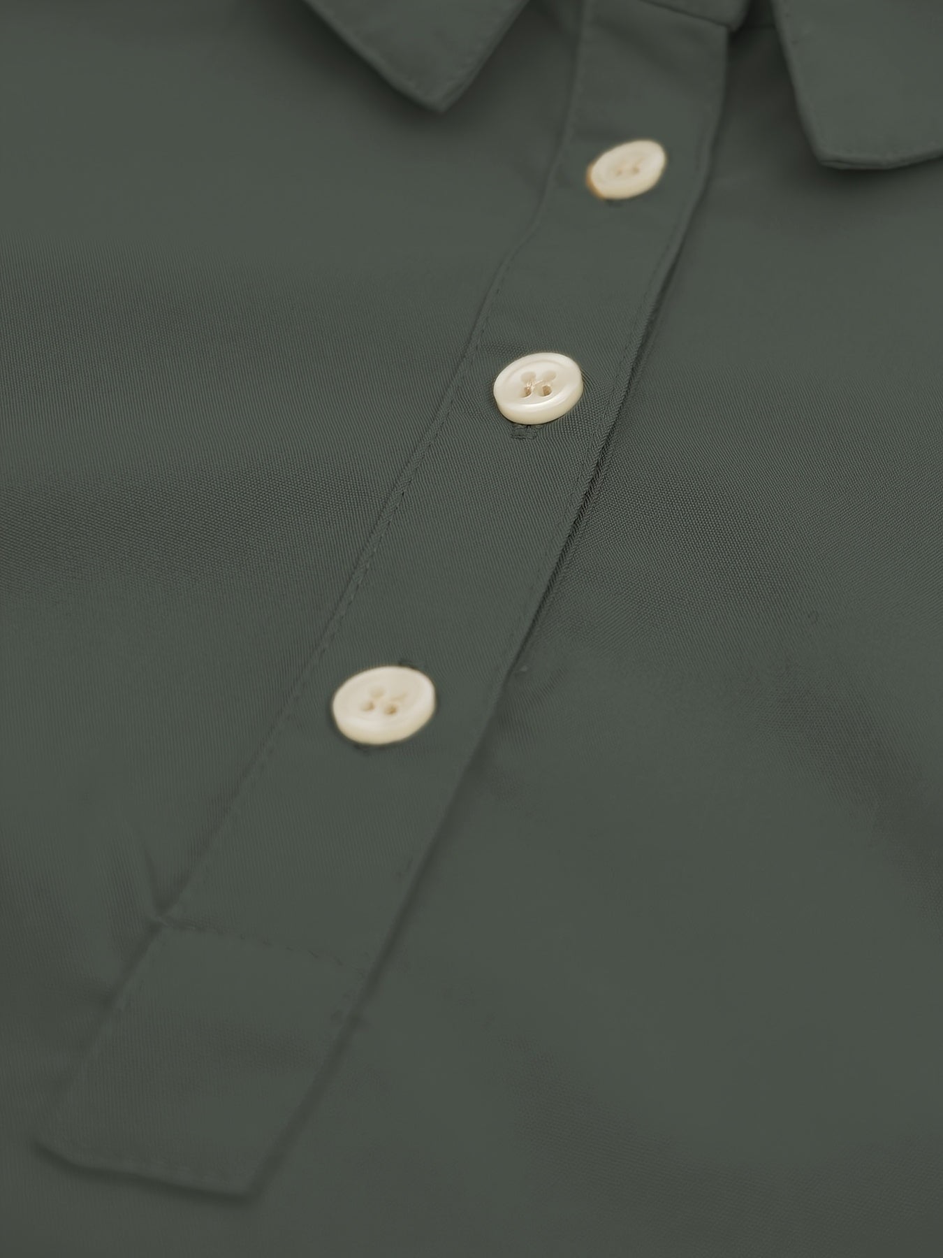 Damen Slim-Fit Minikleid mit Kragen – Olivgrün