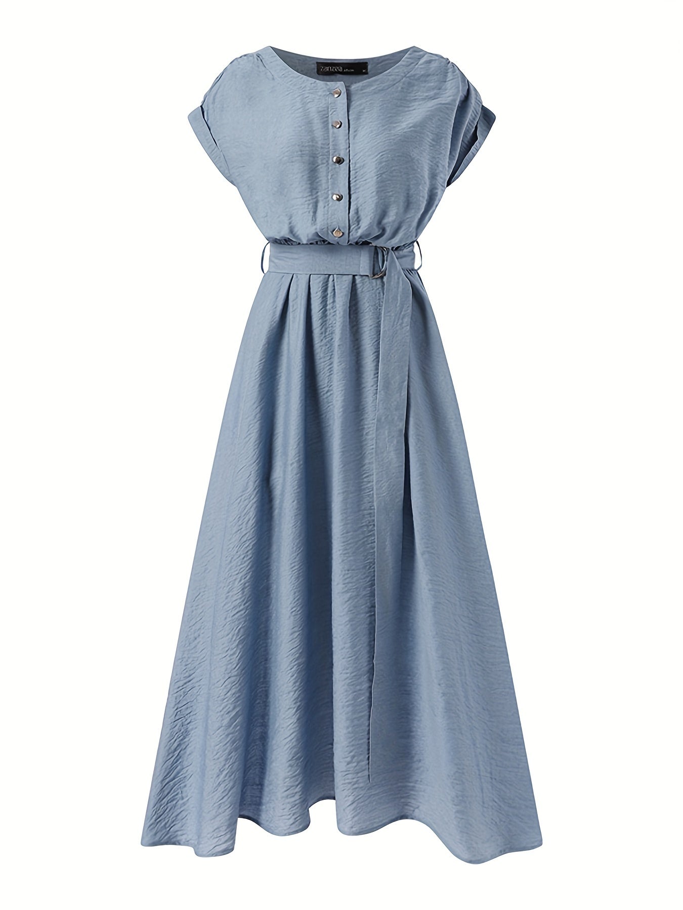 Damen Oversize Kleid mit Rundhalsausschnitt - Sommer Einfarbig