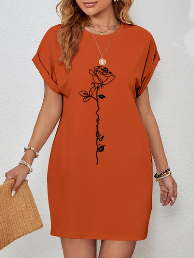 Kleid mit Blumenprint und Rundhalsausschnitt – Ideal für Frühling und Sommer