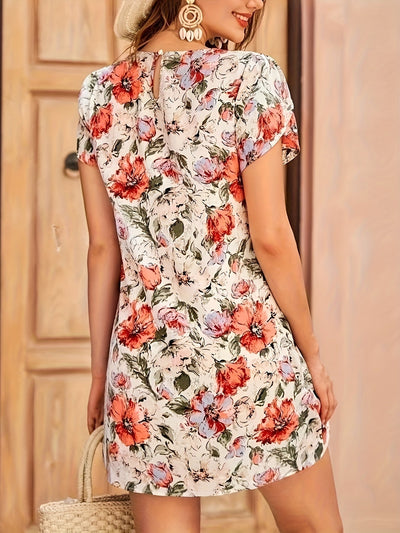 Sommerkleid mit kurzen Ärmeln – Mehrfarbig