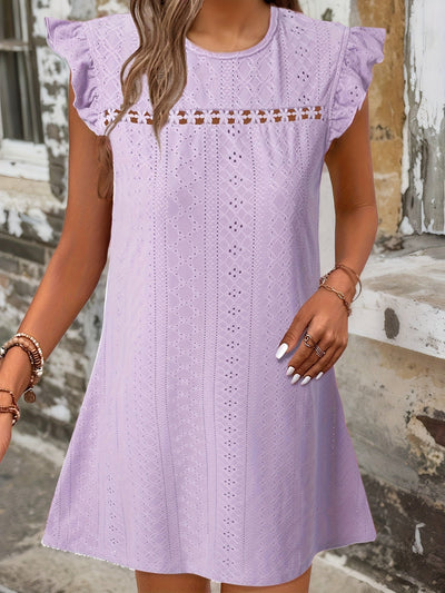 Sommerliches durchbrochenes Kleid mit Rüsche Holiday Style