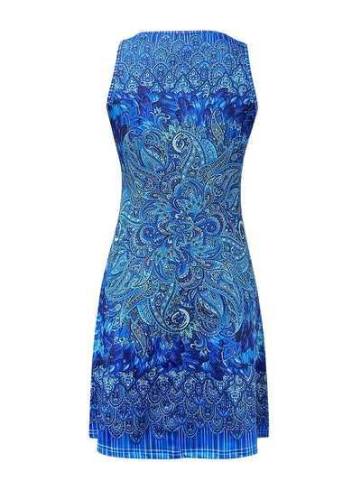 Edles Paisleykleid mit V-Ausschnitt - leichtes Sommerkleid