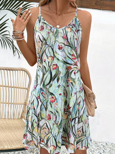 Florales Midikleid mit frechem Ausschnitt - Für Frauen
