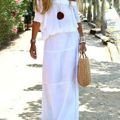 Sommerkleid mit offenen Schultern - Schlichter Chic