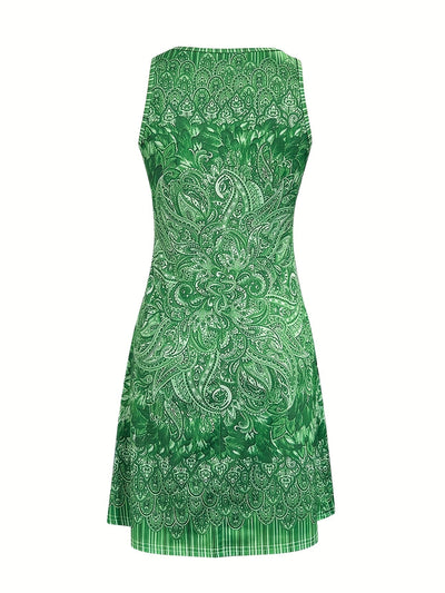 Edles Paisleykleid mit V-Ausschnitt - leichtes Sommerkleid