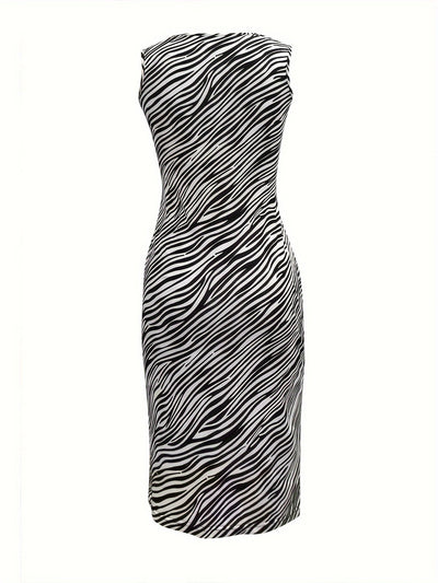 Sommerkleid mit Leopardenmuster und Goldglitter für Damen