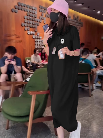 Rosa Kurzarm-T-Shirt-Kleid für den Sommer - Stil und Komfort für den Sommer