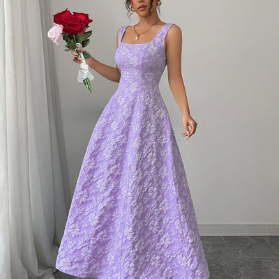 Elegantes geblümtes Maxikleid - Blau und Weiß mit Blumenmuster