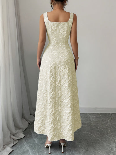 Elegantes geblümtes Maxikleid - Blau und Weiß mit Blumenmuster
