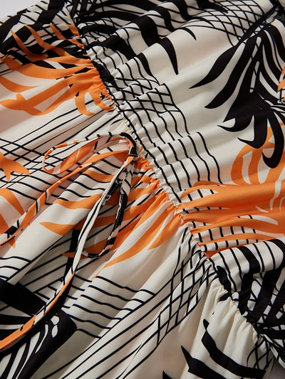 Elegantes Kleid mit frechem Ausschnitt und ausgestelltem Unterteil - Mix Colours