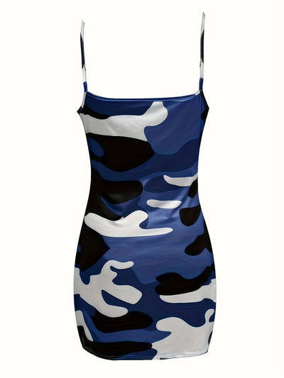 Elegantes Damen-Bodycon-Kleid mit Camouflage-Muster