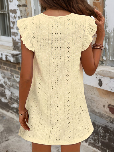 Sommerliches durchbrochenes Kleid mit Rüsche Holiday Style