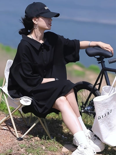Kurzärmeliges Damen-T-Shirt-Kleid für den Sommer - lockere Passform und modischer Komfort