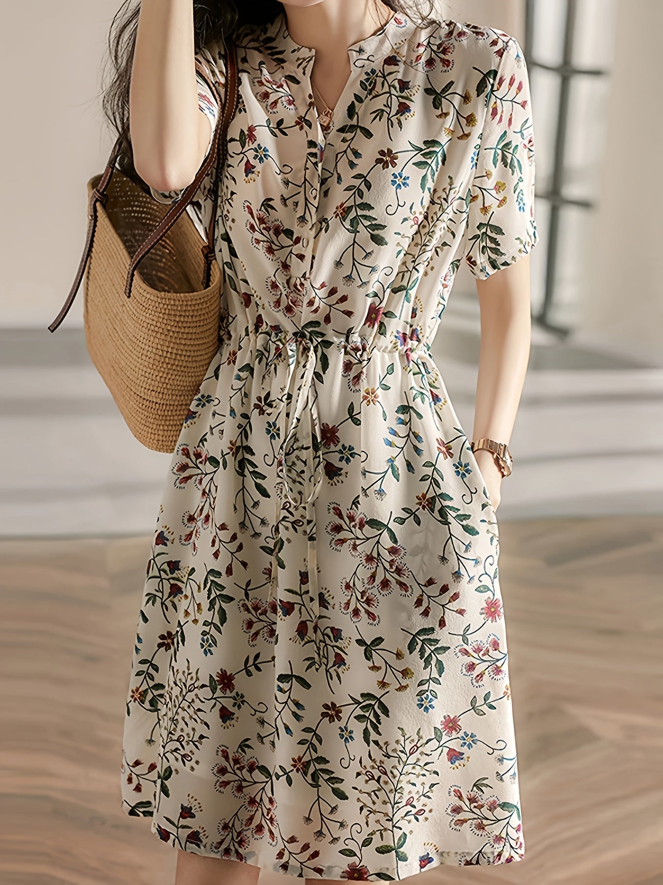 Sommerliches, freches Kleid - mehrfarbiges Gemüsemuster