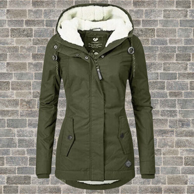 Gefütterte Winterjacke mit Kapuze