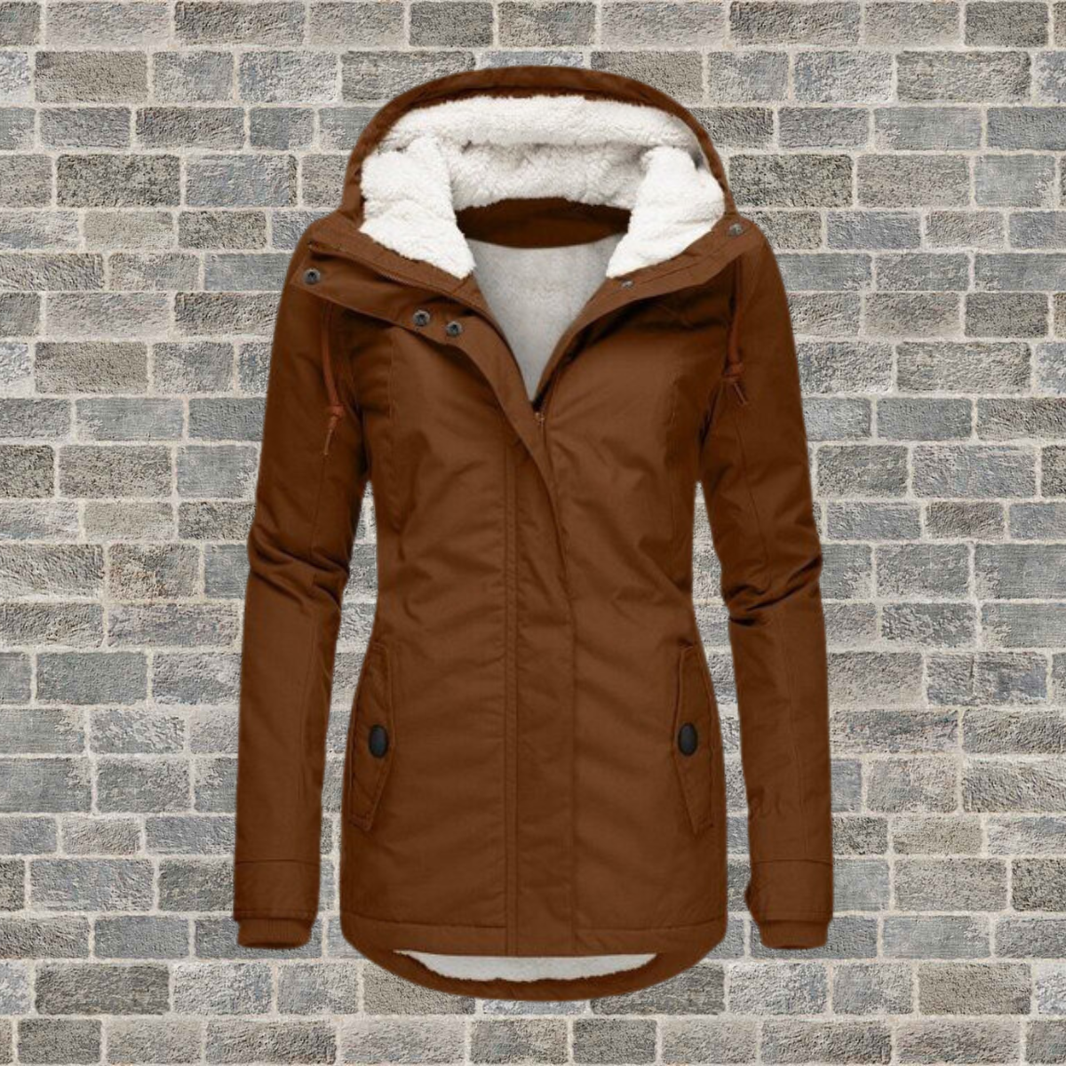 Gefütterte Winterjacke mit Kapuze