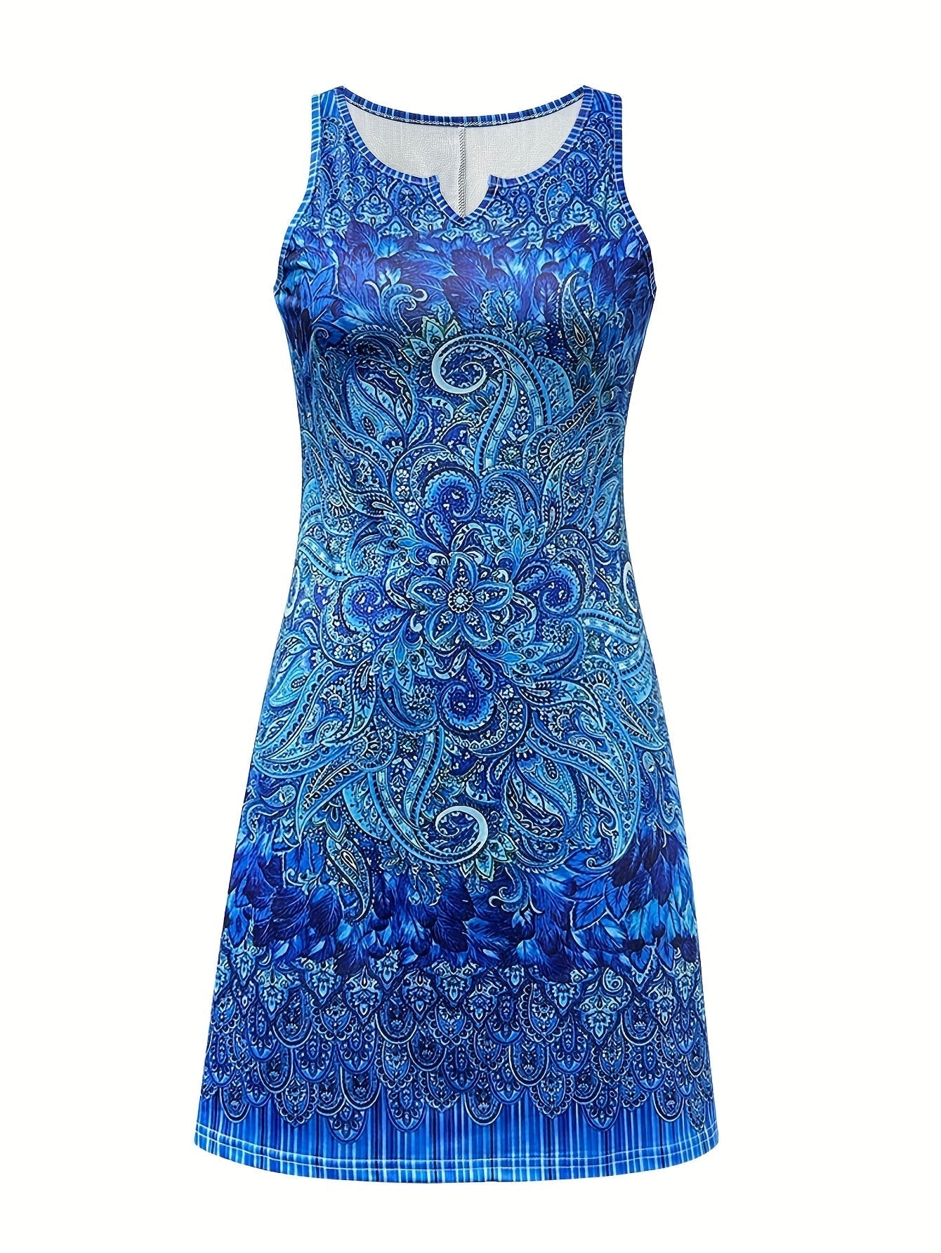 Edles Paisleykleid mit V-Ausschnitt - leichtes Sommerkleid