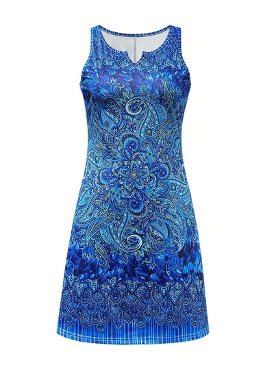 Edles Paisleykleid mit V-Ausschnitt - leichtes Sommerkleid