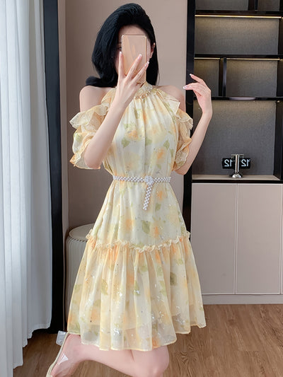 Pariser Charme - Schickes Sommerkleid mit Blumenmuster für Frauen
