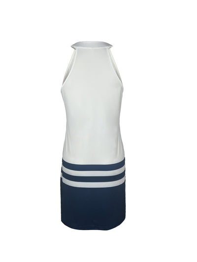 Elegantes Schulterfreies A-Linien-Sommerkleid mit Streifenmuster