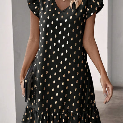 Schimmerndes Print- und Rüschenkleid Elegant für den Sommer