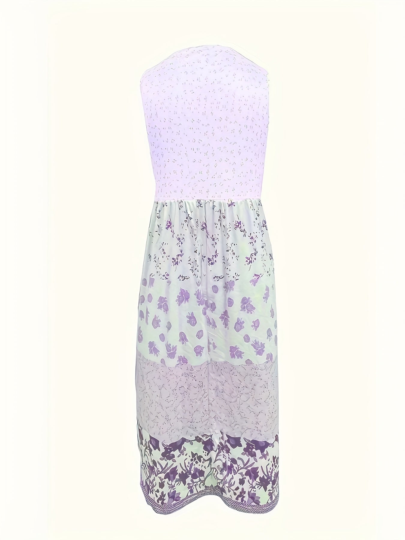 Damen Boho Midi-Kleid ohne Ärmel mit Blumenmuster